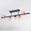 Chehalis ceiling light, globe light Amber, clear, 5-light sources