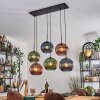 Koyoto hanging light, globe light, pendant light blue, green, coppery, 6-light sources