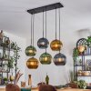 Koyoto hanging light, globe light, pendant light blue, gold, green, 6-light sources
