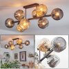Ripoll ceiling light, globe light Amber, Smoke-coloured, 8-light sources
