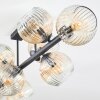 Ripoll ceiling light, globe light Amber, clear, 8-light sources