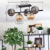 Ripoll ceiling light, globe light Amber, Smoke-coloured, 5-light sources