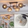 Ripoll ceiling light, globe light clear, Smoke-coloured, 5-light sources