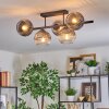 Ripoll ceiling light, globe light clear, Smoke-coloured, 5-light sources