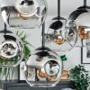 Ripoll ceiling light, globe light chrome, clear, Smoke-coloured, 5-light sources