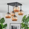 Ripoll ceiling light, globe light Amber, 5-light sources