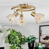 Saire ceiling light, ceiling spotlight chrome, brass, 3-light sources