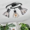 Saire ceiling light, ceiling spotlight chrome, black, 3-light sources