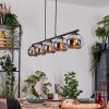Koyoto hanging light, globe light, pendant light chrome, Smoke-coloured, 5-light sources