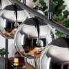 Koyoto hanging light, globe light, pendant light chrome, Smoke-coloured, 5-light sources