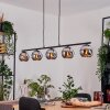 Koyoto hanging light, globe light, pendant light chrome, Smoke-coloured, 5-light sources