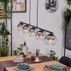 Koyoto hanging light, globe light, pendant light clear, Smoke-coloured, 5-light sources