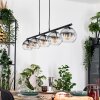 Koyoto hanging light, globe light, pendant light clear, Smoke-coloured, 5-light sources