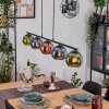 Koyoto hanging light, globe light, pendant light blue, green, coppery, 5-light sources