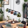 Koyoto hanging light, globe light, pendant light blue, green, coppery, 5-light sources