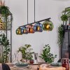 Koyoto hanging light, globe light, pendant light blue, green, coppery, 5-light sources