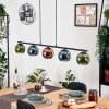 Koyoto hanging light, globe light, pendant light blue, green, coppery, 5-light sources