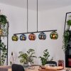 Koyoto hanging light, globe light, pendant light blue, green, coppery, 5-light sources