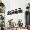 Koyoto hanging light, globe light, pendant light blue, green, coppery, 5-light sources
