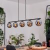 Gastor hanging light, globe light, pendant light chrome, Smoke-coloured, 5-light sources