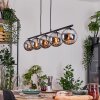 Gastor hanging light, globe light, pendant light chrome, Smoke-coloured, 5-light sources