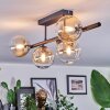 Chehalis ceiling light, globe light Amber, clear, 5-light sources