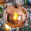 Koyoto hanging light, globe light, pendant light blue, gold, coppery, 6-light sources