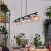 Koyoto hanging light, globe light, pendant light Amber, clear, Smoke-coloured, 5-light sources