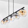 Koyoto hanging light, globe light, pendant light Amber, clear, Smoke-coloured, 5-light sources