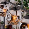 Ripoll hanging light, globe light, pendant light chrome, Smoke-coloured, 5-light sources