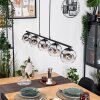 Ripoll hanging light, globe light, pendant light chrome, clear, Smoke-coloured, 5-light sources