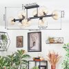 Koyoto ceiling light, globe light Amber, clear, 8-light sources