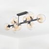 Koyoto ceiling light, globe light Amber, clear, 8-light sources