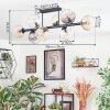 Koyoto ceiling light, globe light Amber, clear, Smoke-coloured, 8-light sources