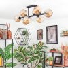 Ripoll ceiling light, globe light Amber, 8-light sources