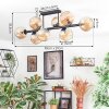 Ripoll ceiling light, globe light Amber, 8-light sources