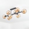 Ripoll ceiling light, globe light Amber, 8-light sources