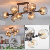 Ripoll ceiling light, globe light Amber, clear, Smoke-coloured, 8-light sources