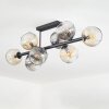 Ripoll ceiling light, globe light Amber, clear, Smoke-coloured, 8-light sources