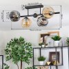 Ripoll ceiling light, globe light Amber, clear, Smoke-coloured, 5-light sources