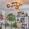 Ripoll ceiling light, globe light Amber, clear, Smoke-coloured, 5-light sources
