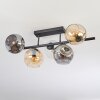 Ripoll ceiling light, globe light Amber, clear, Smoke-coloured, 5-light sources