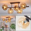 Ripoll ceiling light, globe light Amber, 5-light sources