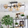 Ripoll ceiling light, globe light Amber, 5-light sources