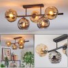 Ripoll ceiling light, globe light Amber, Smoke-coloured, 5-light sources