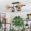 Ripoll ceiling light, globe light Amber, Smoke-coloured, 5-light sources