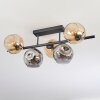 Ripoll ceiling light, globe light Amber, Smoke-coloured, 5-light sources