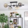 Ripoll ceiling light, globe light Amber, clear, Smoke-coloured, 5-light sources