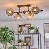 Ripoll ceiling light, globe light Amber, clear, Smoke-coloured, 5-light sources