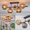 Ripoll ceiling light, globe light Amber, Smoke-coloured, 5-light sources